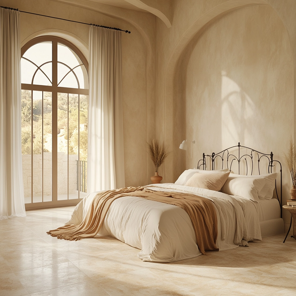 beige and pastel bedroom 76