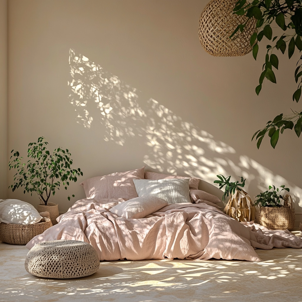 beige and pastel bedroom 9