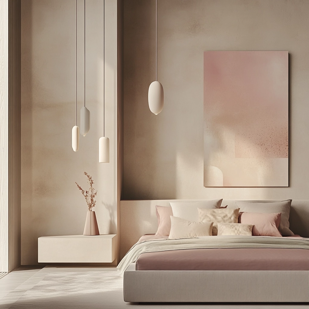 beige and pink bedroom 11