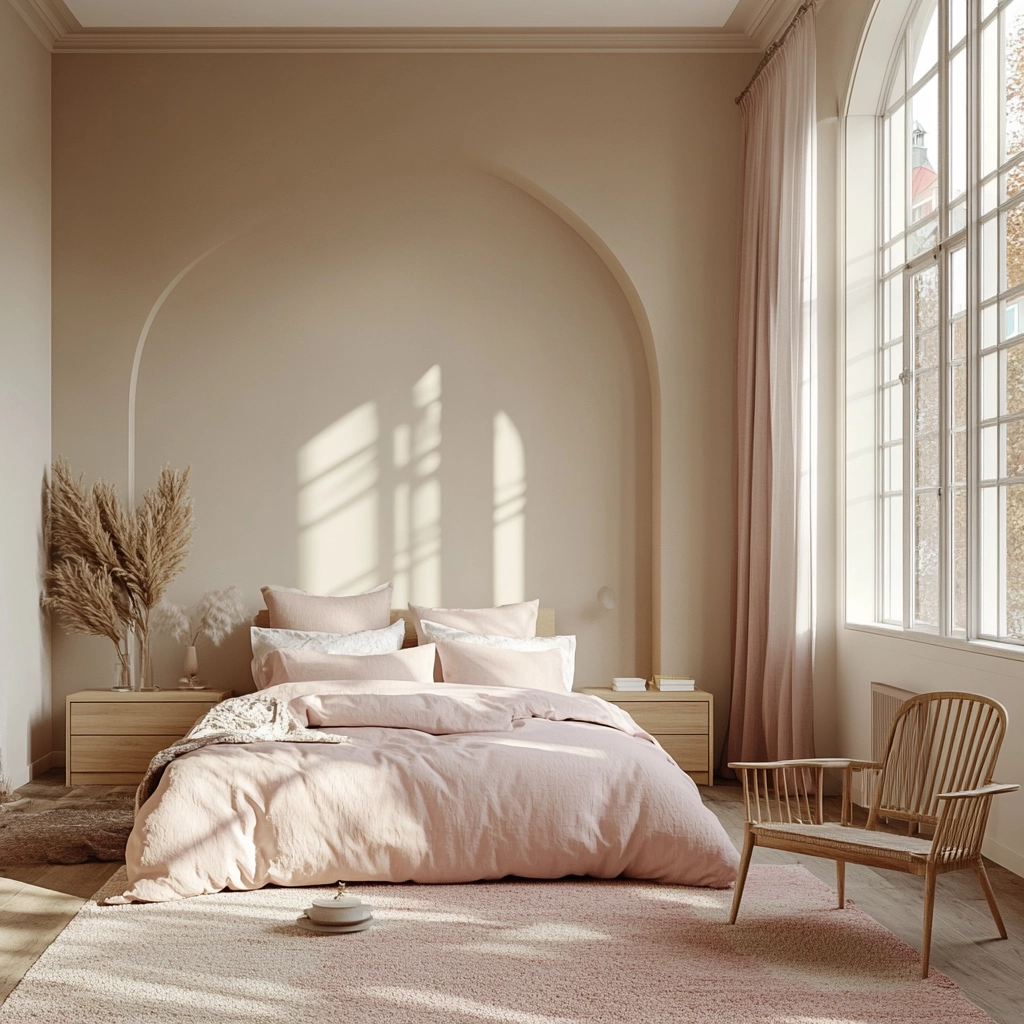 beige and pink bedroom 2