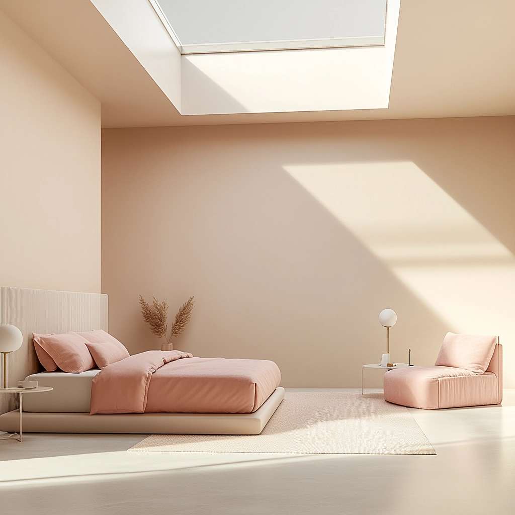 beige and pink bedroom 21