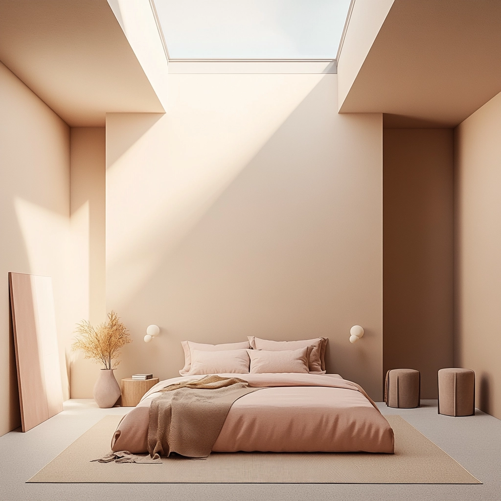 beige and pink bedroom 22