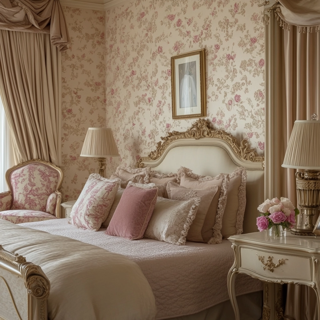 beige and pink bedroom 26