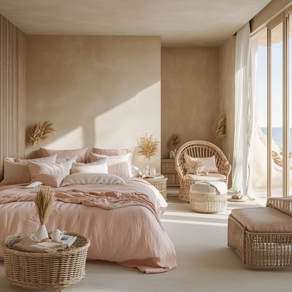 beige and pink bedroom 29
