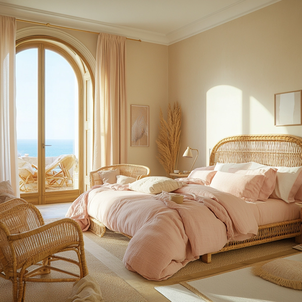 beige and pink bedroom 31