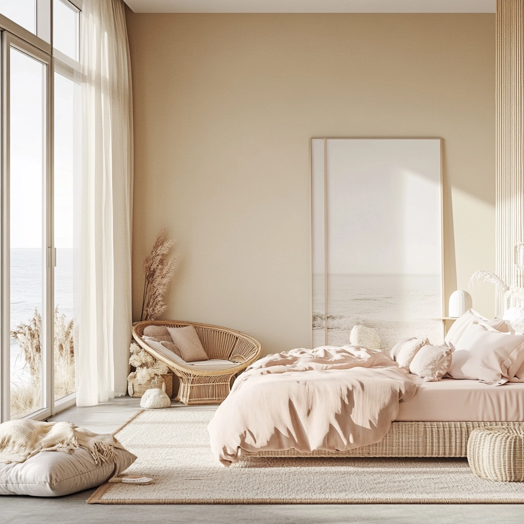 beige and pink bedroom 32