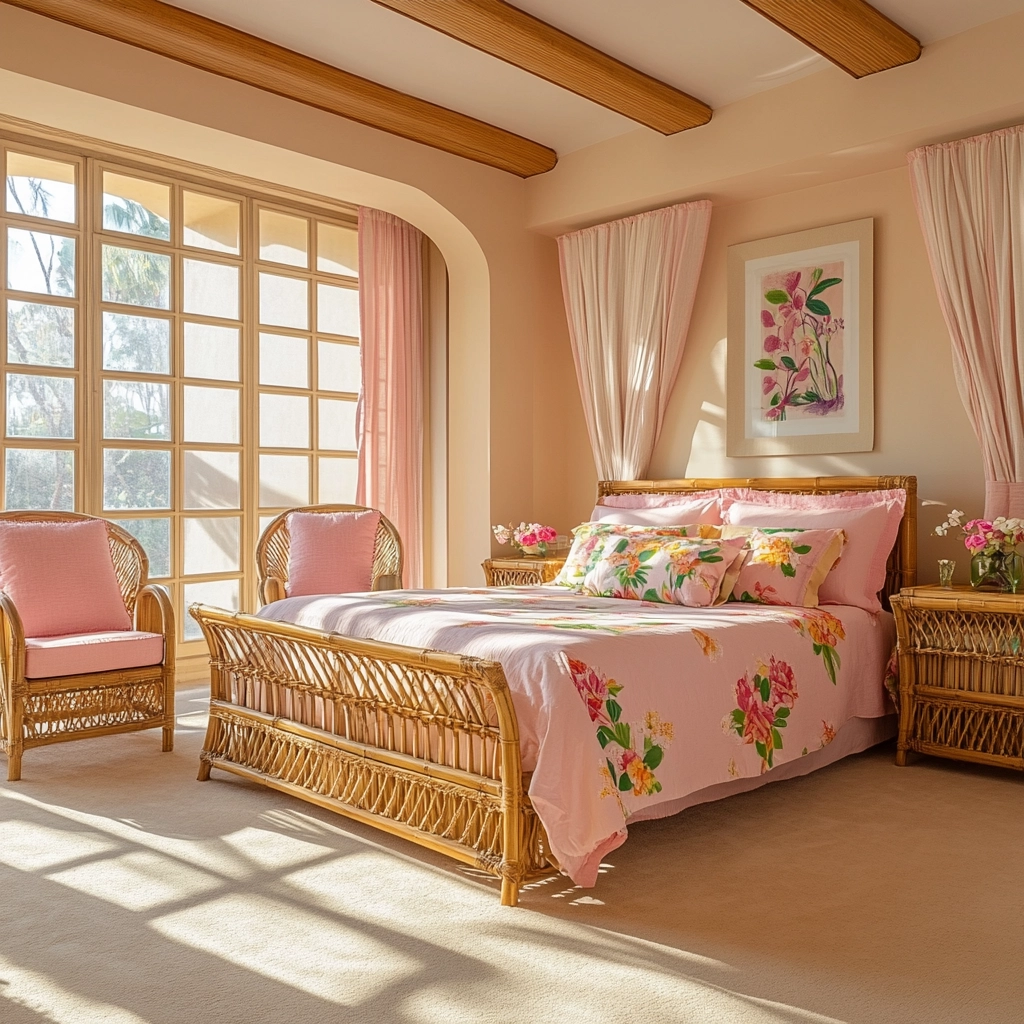 beige and pink bedroom 41