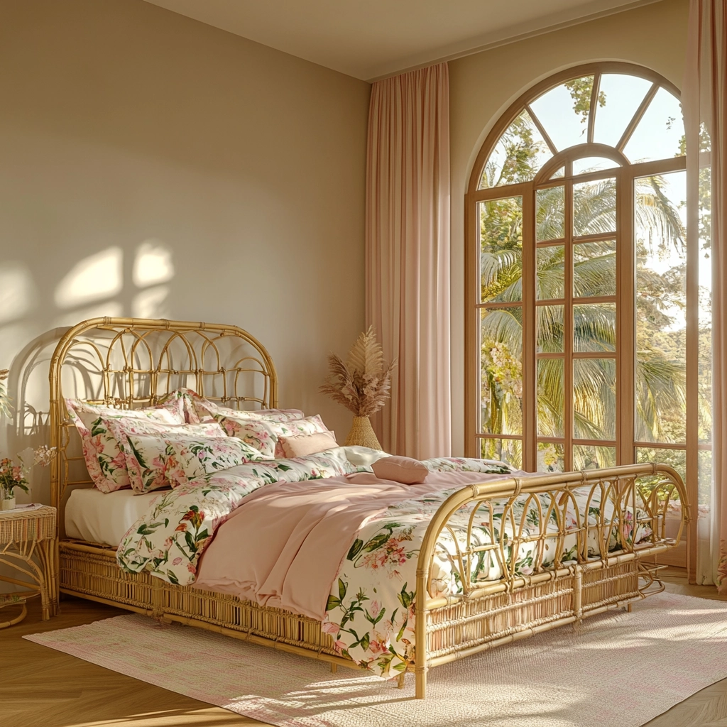 beige and pink bedroom 43