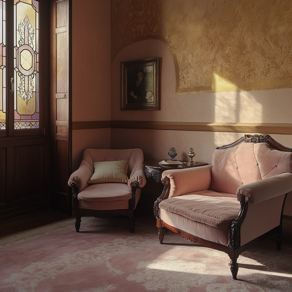 beige and pink bedroom 47