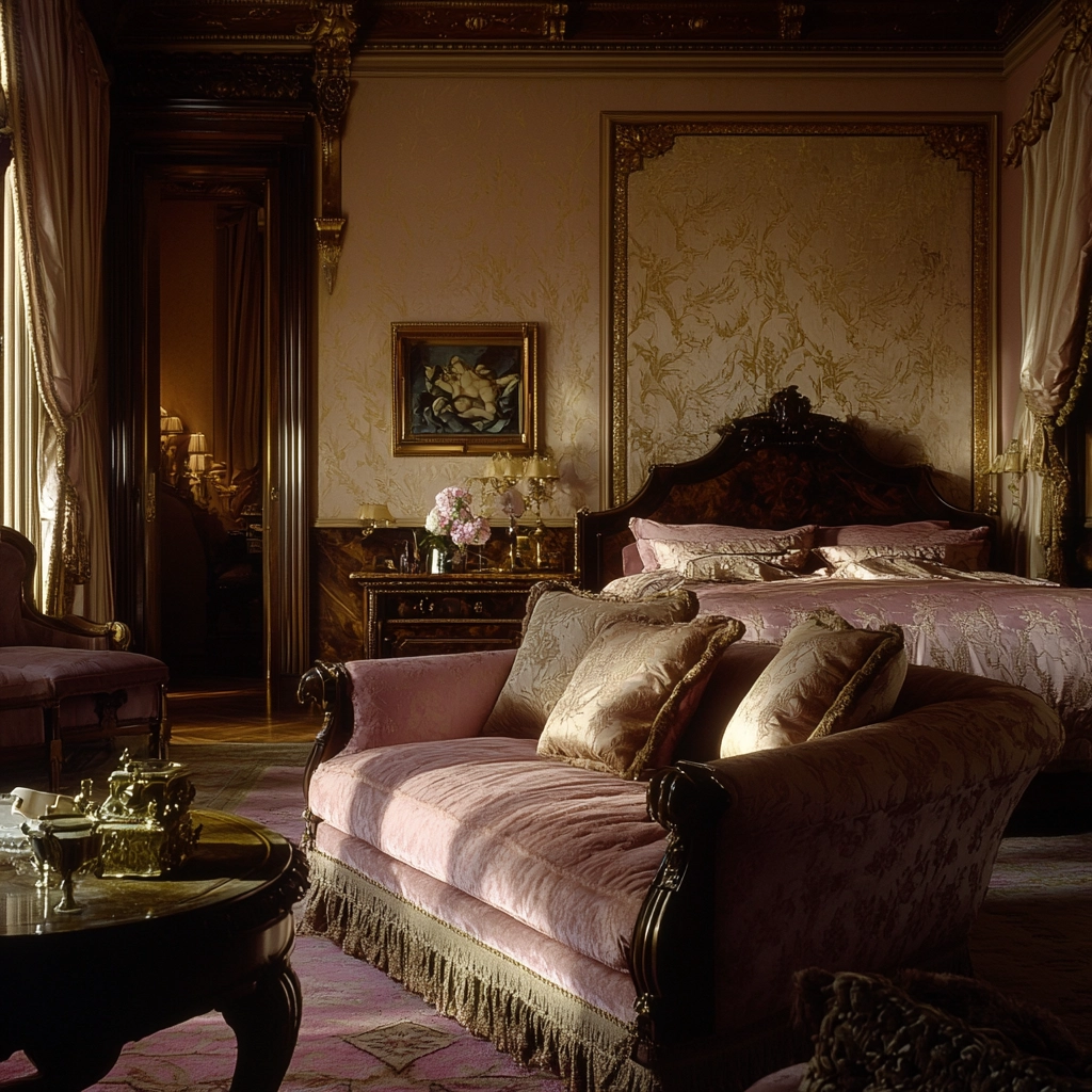 beige and pink bedroom 48