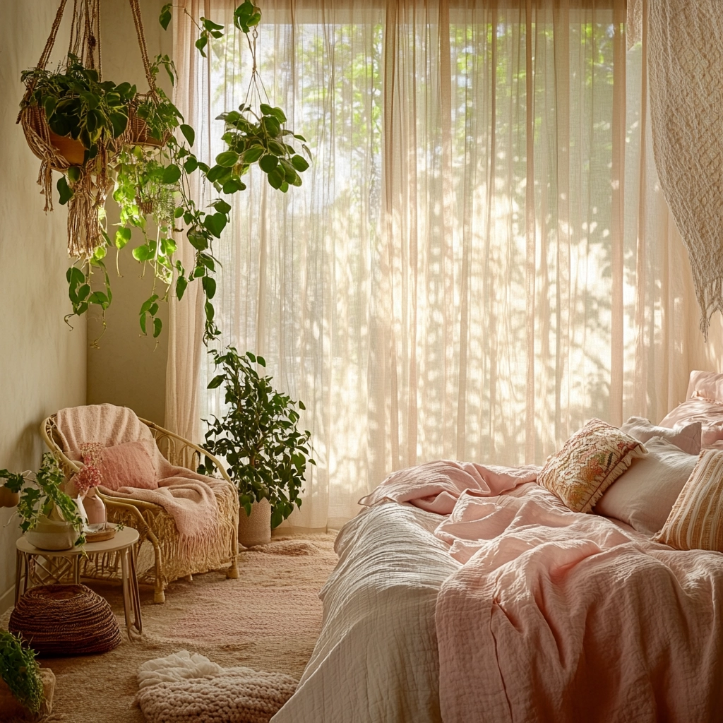 beige and pink bedroom 5