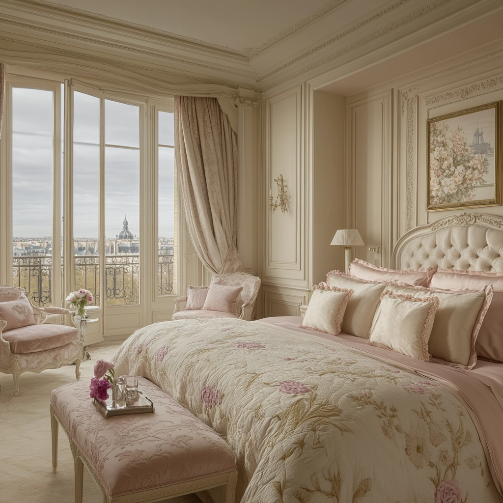 beige and pink bedroom 55