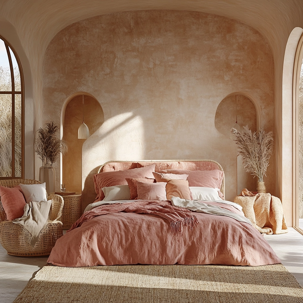 beige and pink bedroom 60