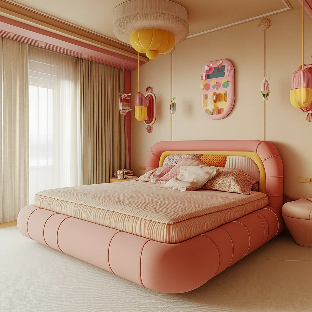 beige and pink bedroom 68