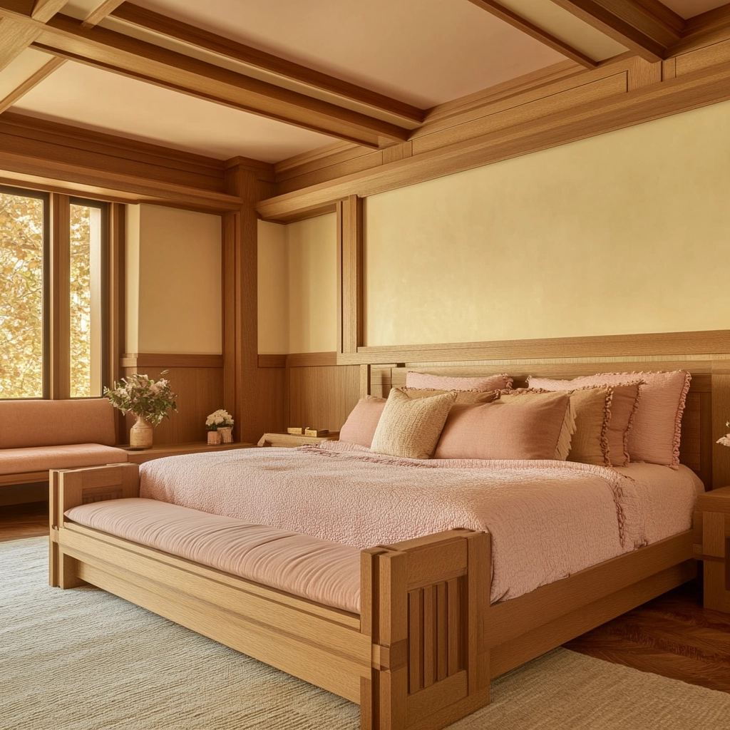 beige and pink bedroom 69