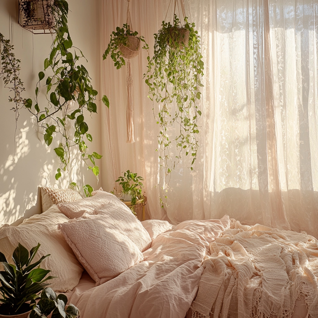 beige and pink bedroom 7