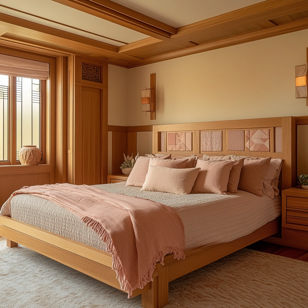 beige and pink bedroom 70