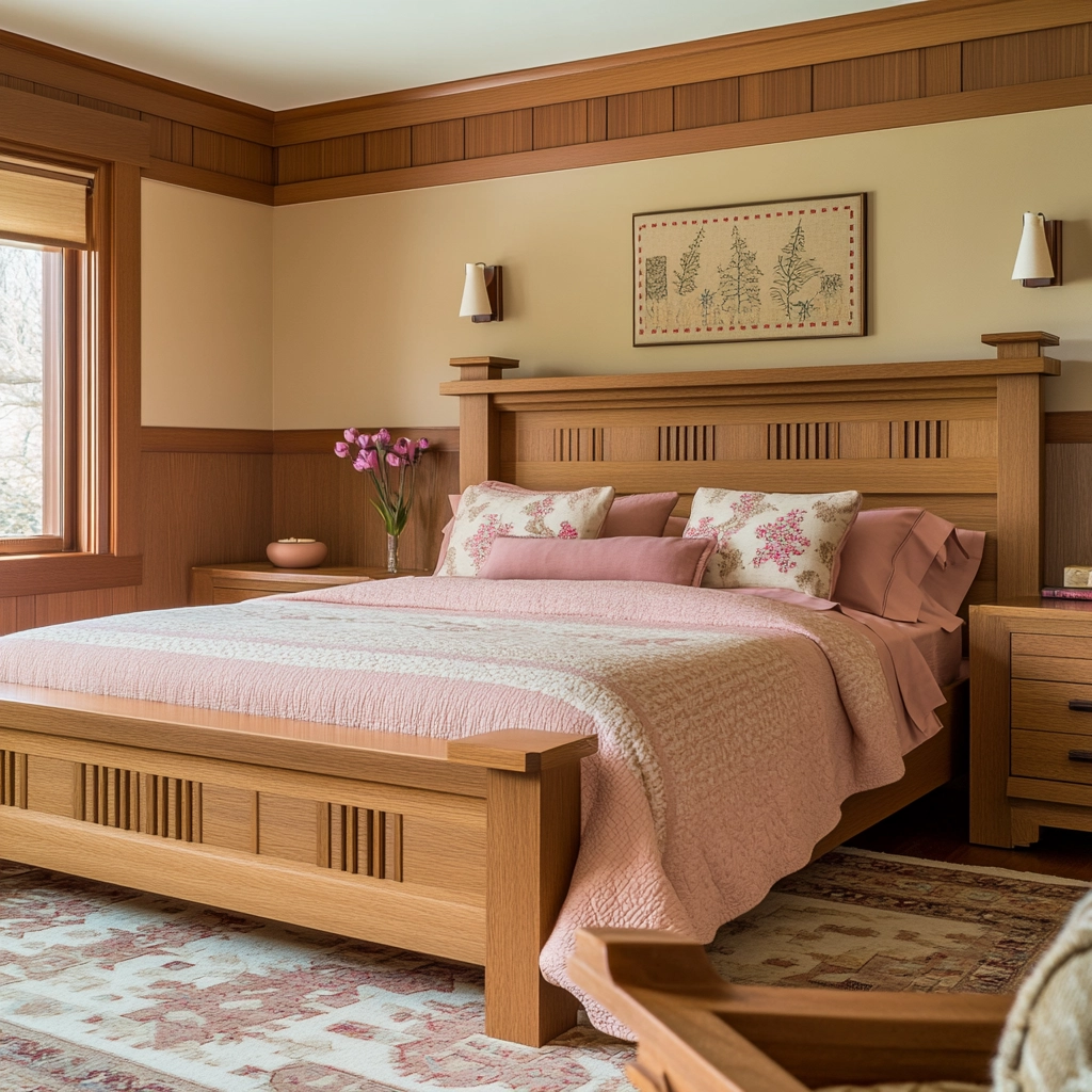 beige and pink bedroom 71