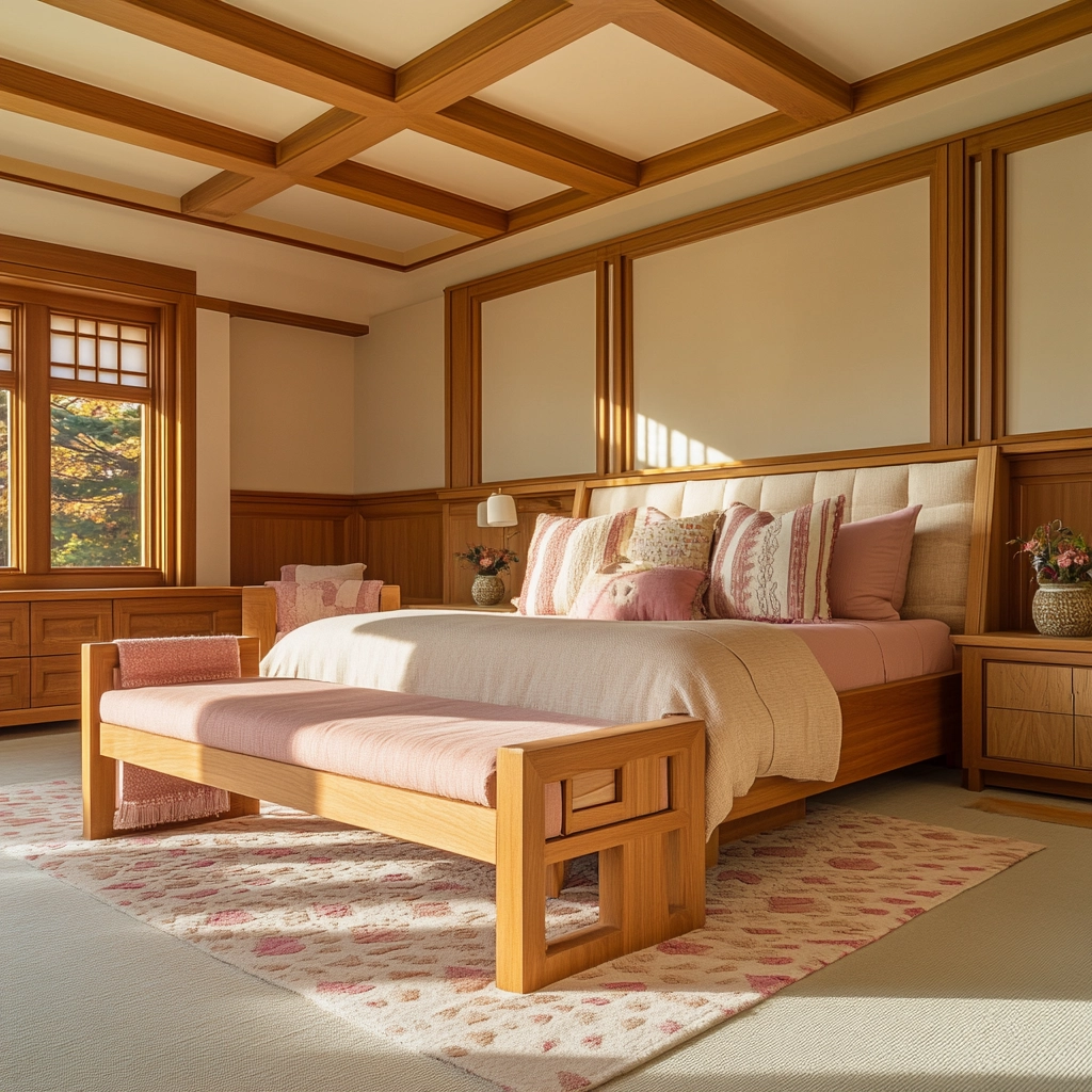 beige and pink bedroom 72