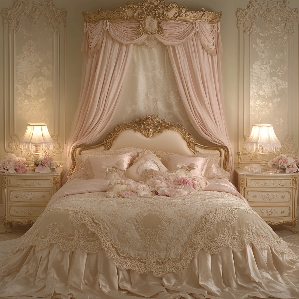 beige and pink bedroom 76