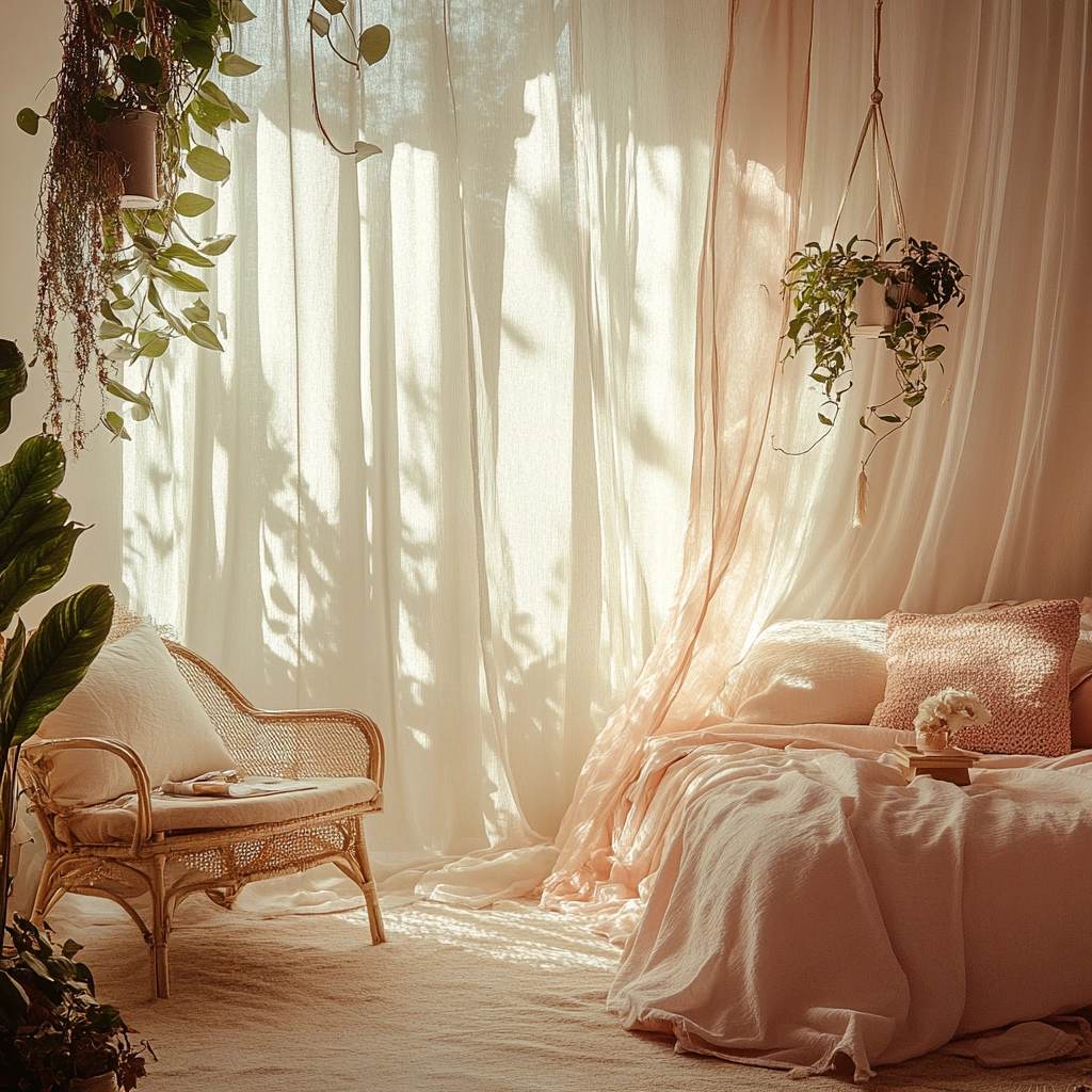 beige and pink bedroom 8
