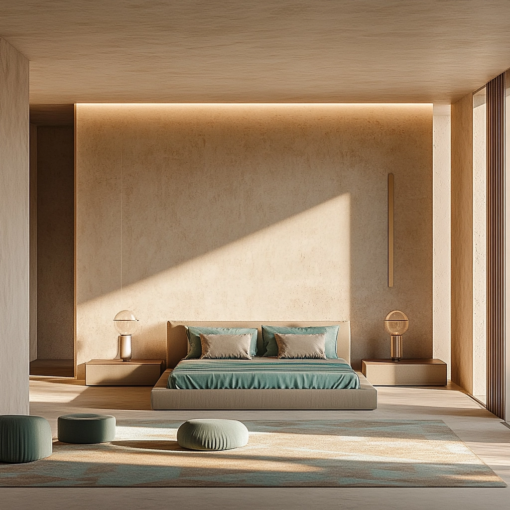 beige and turquoise bedroom 16