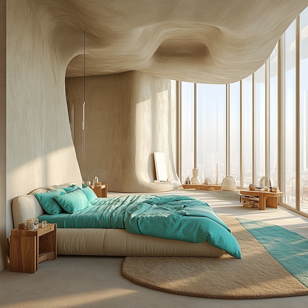 beige and turquoise bedroom 2