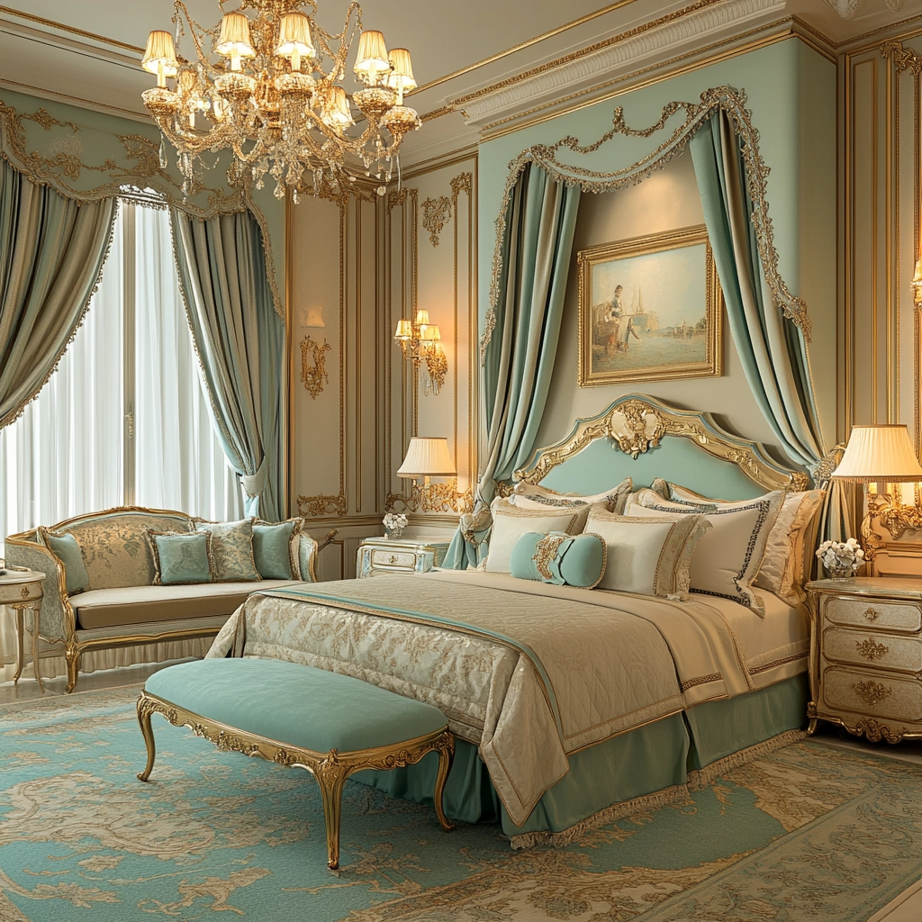 beige and turquoise bedroom 23