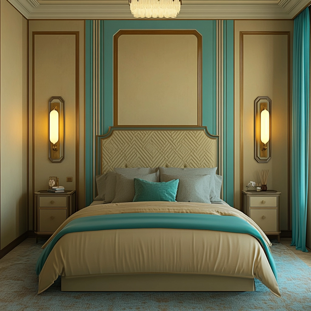 beige and turquoise bedroom 33