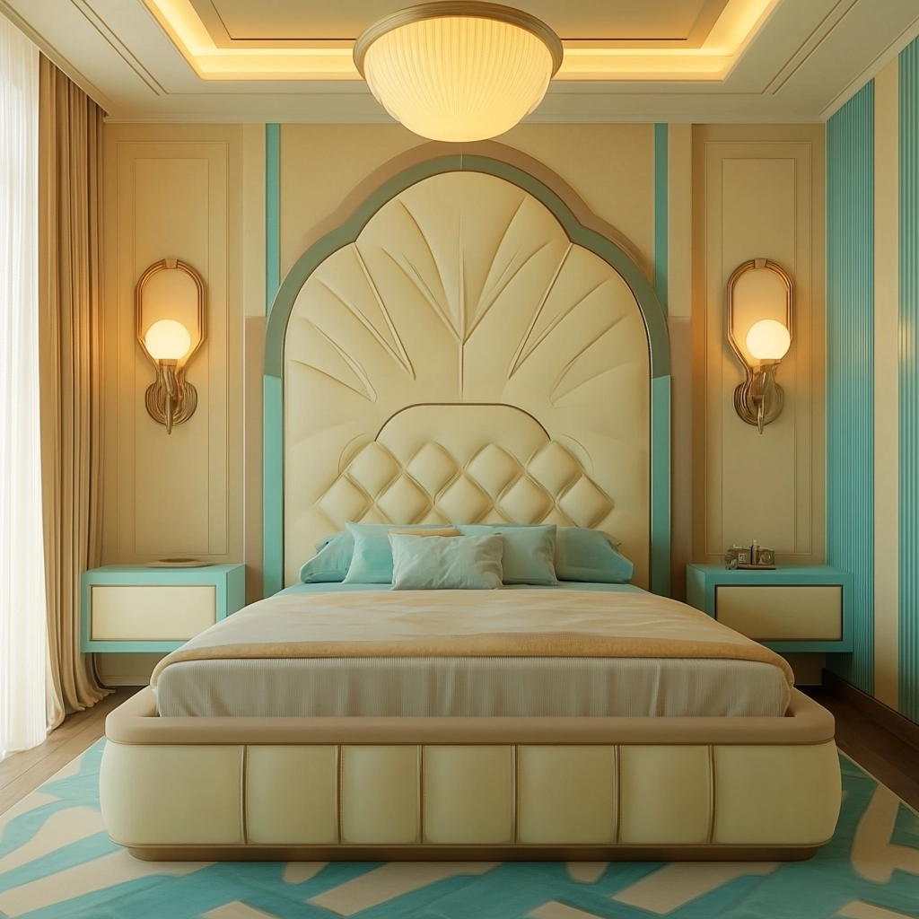 beige and turquoise bedroom 34