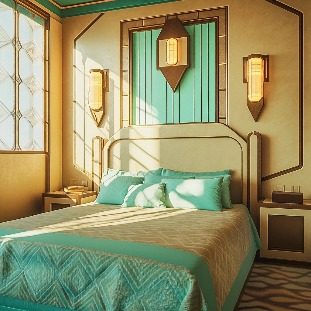 beige and turquoise bedroom 36
