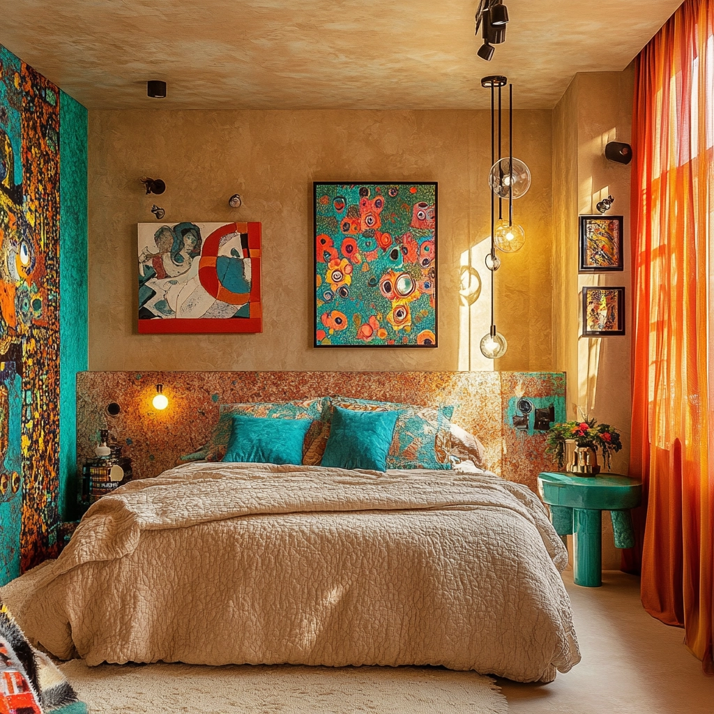 beige and turquoise bedroom 37