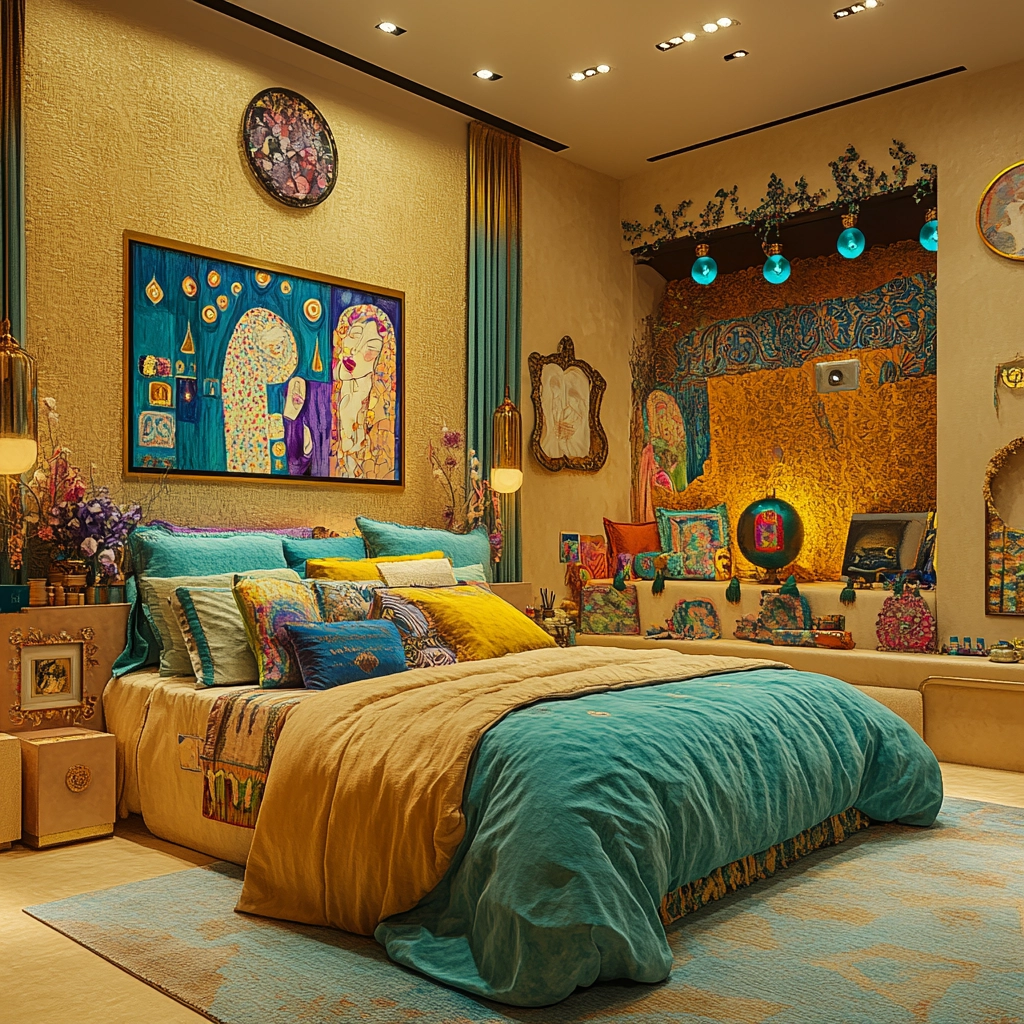 beige and turquoise bedroom 38
