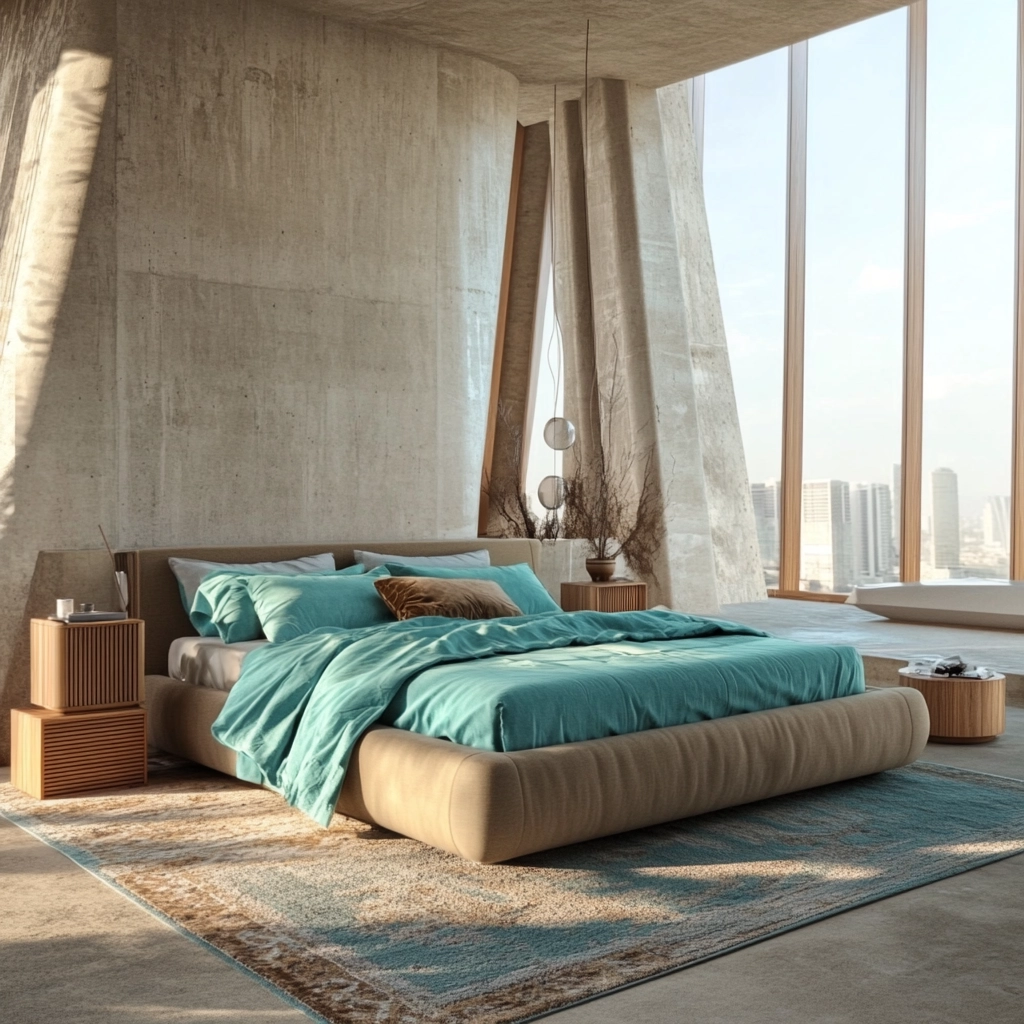 beige and turquoise bedroom 4