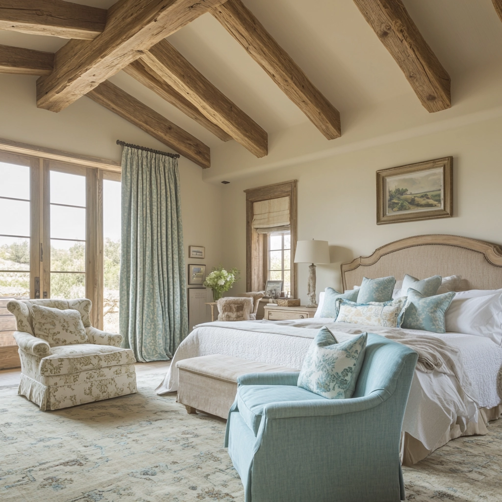 beige and turquoise bedroom 42