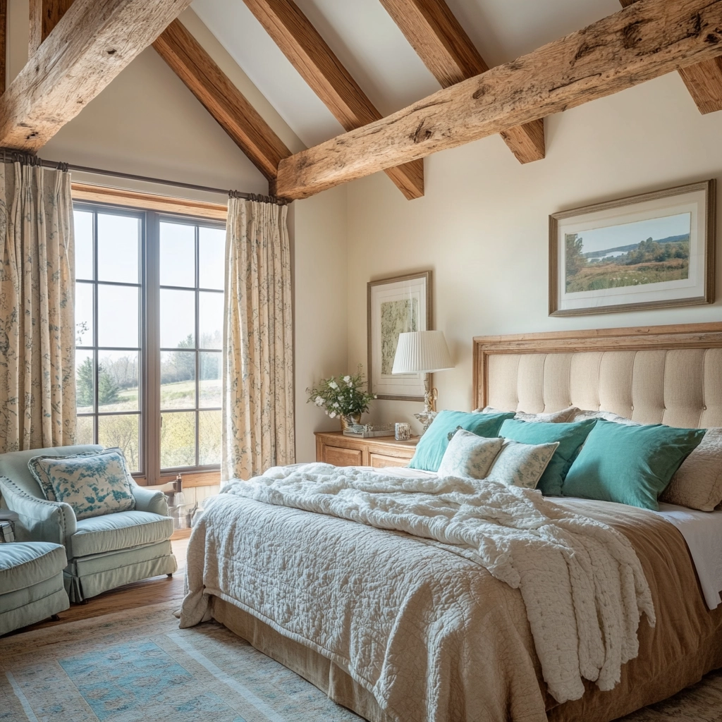 beige and turquoise bedroom 43
