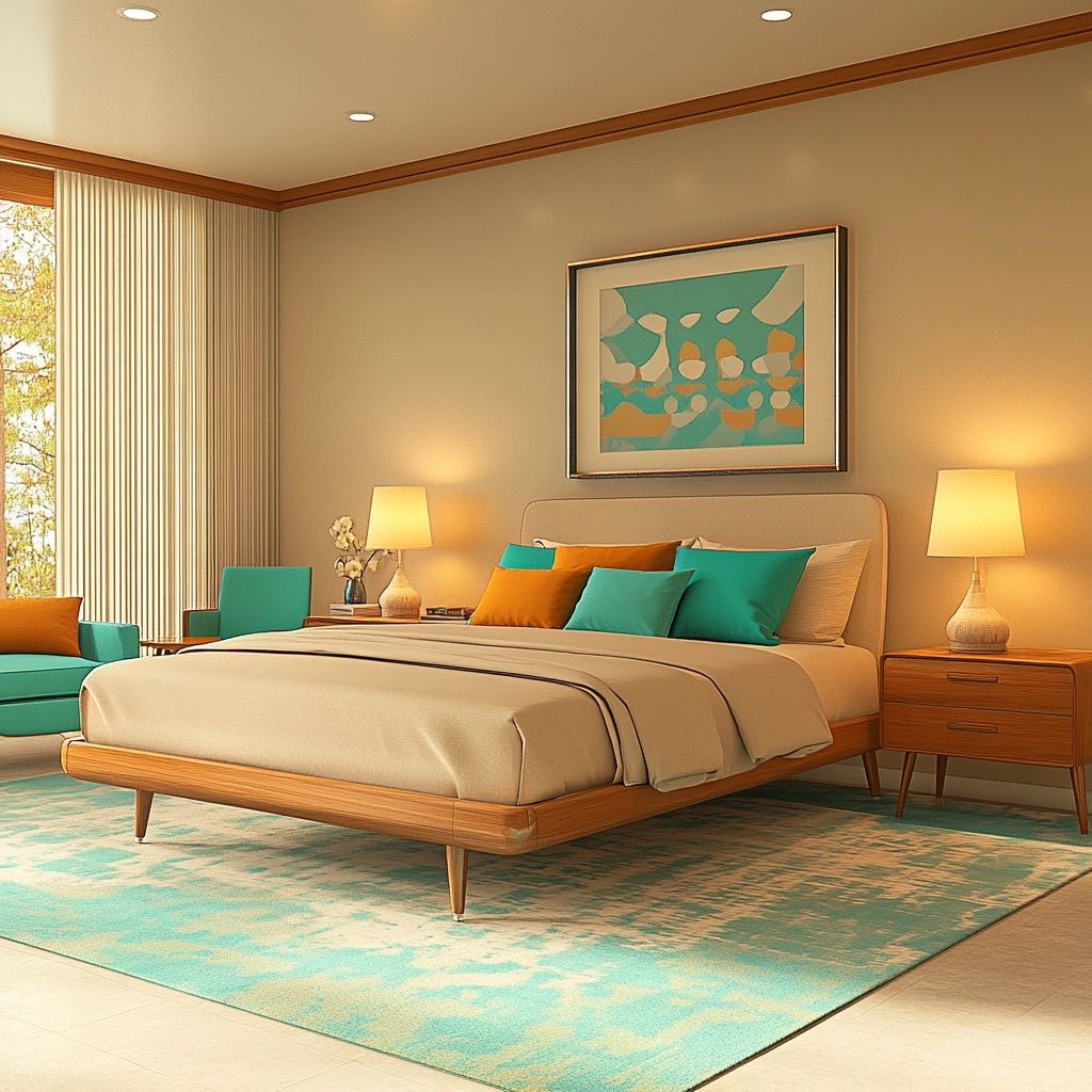 beige and turquoise bedroom 46