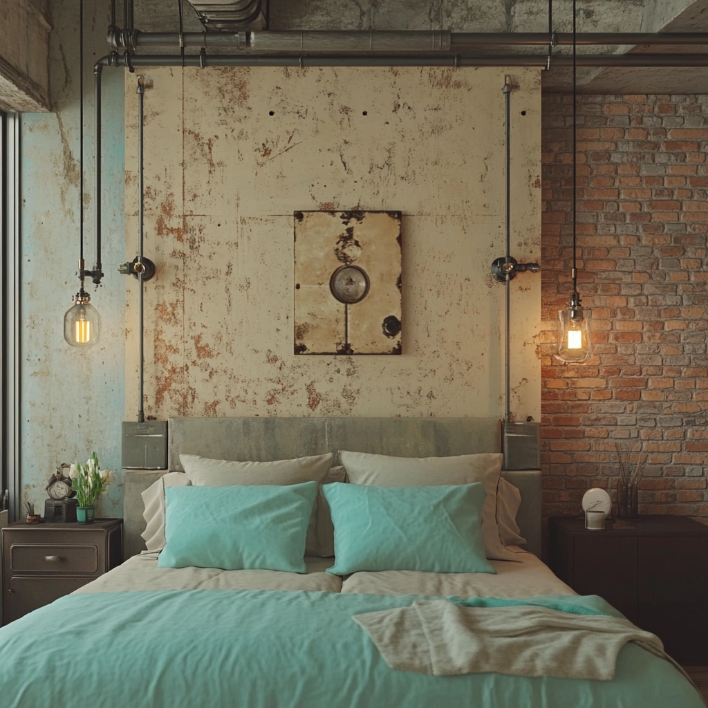 beige and turquoise bedroom 54