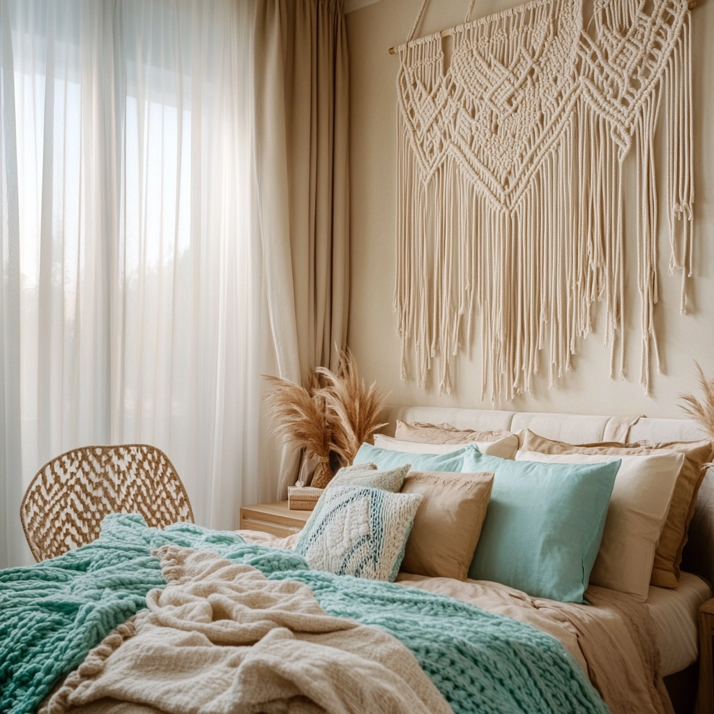 beige and turquoise bedroom 6