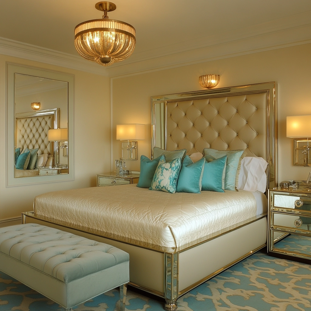 beige and turquoise bedroom 64