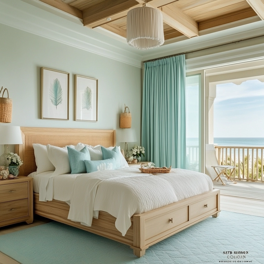 beige and turquoise bedroom 67
