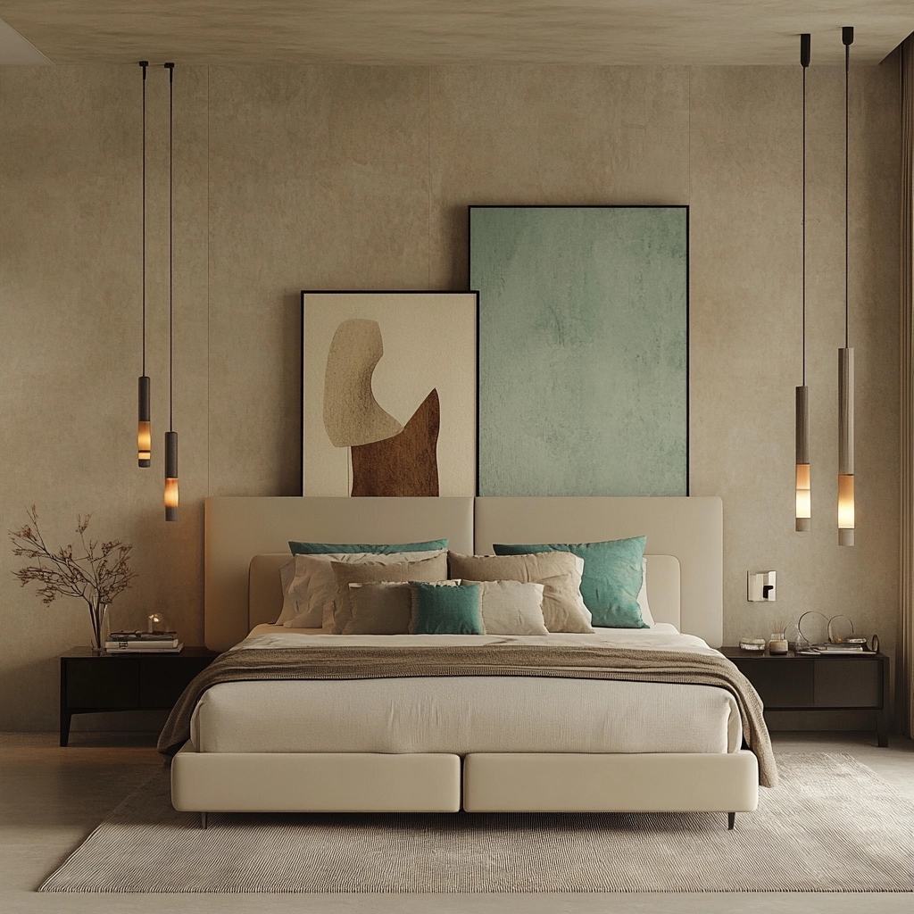 beige and turquoise bedroom 9