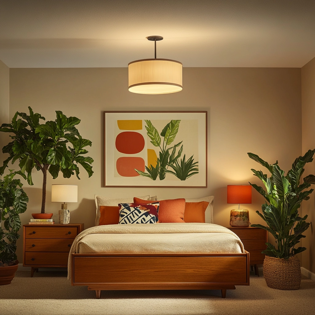 beige bedroom with plants 21