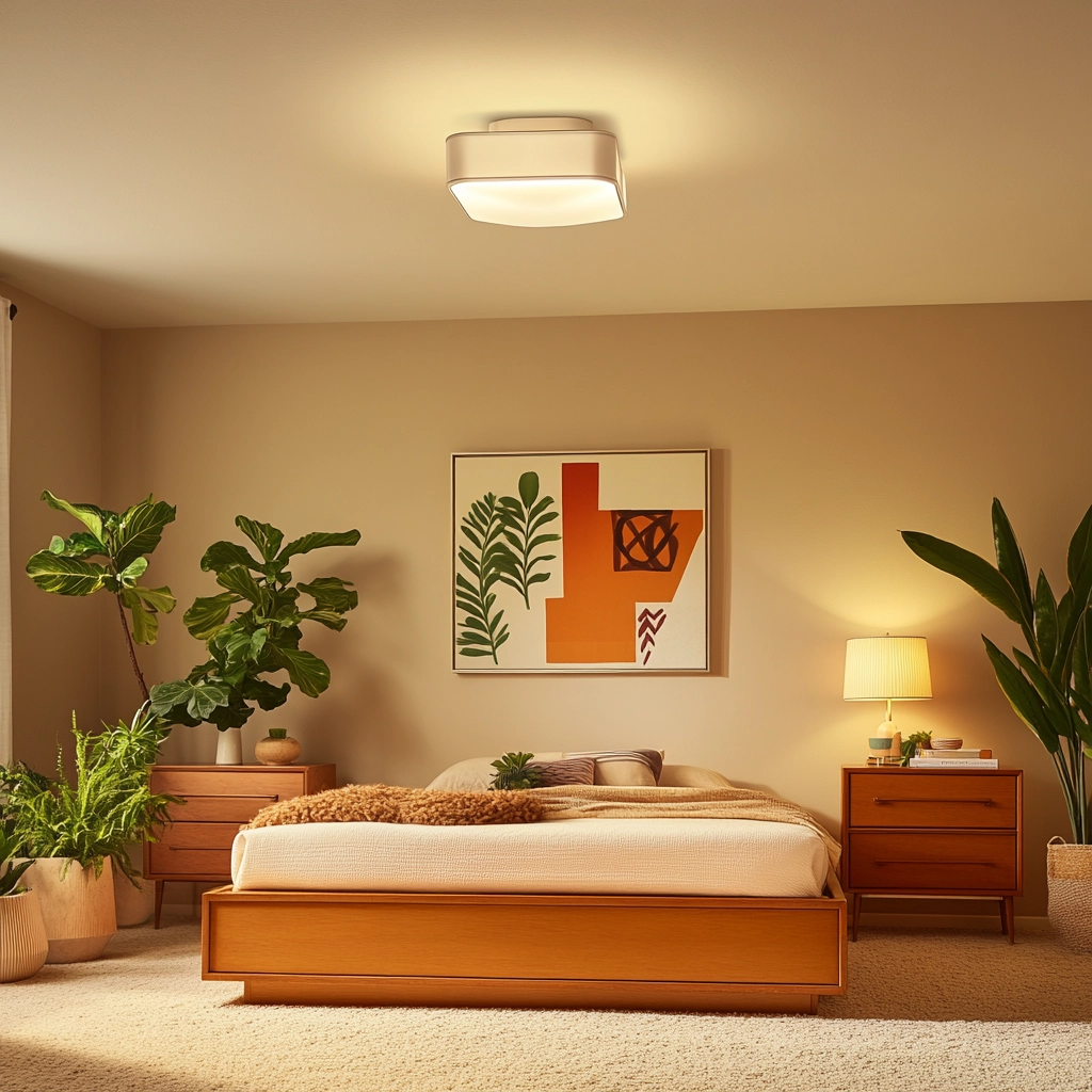 beige bedroom with plants 24