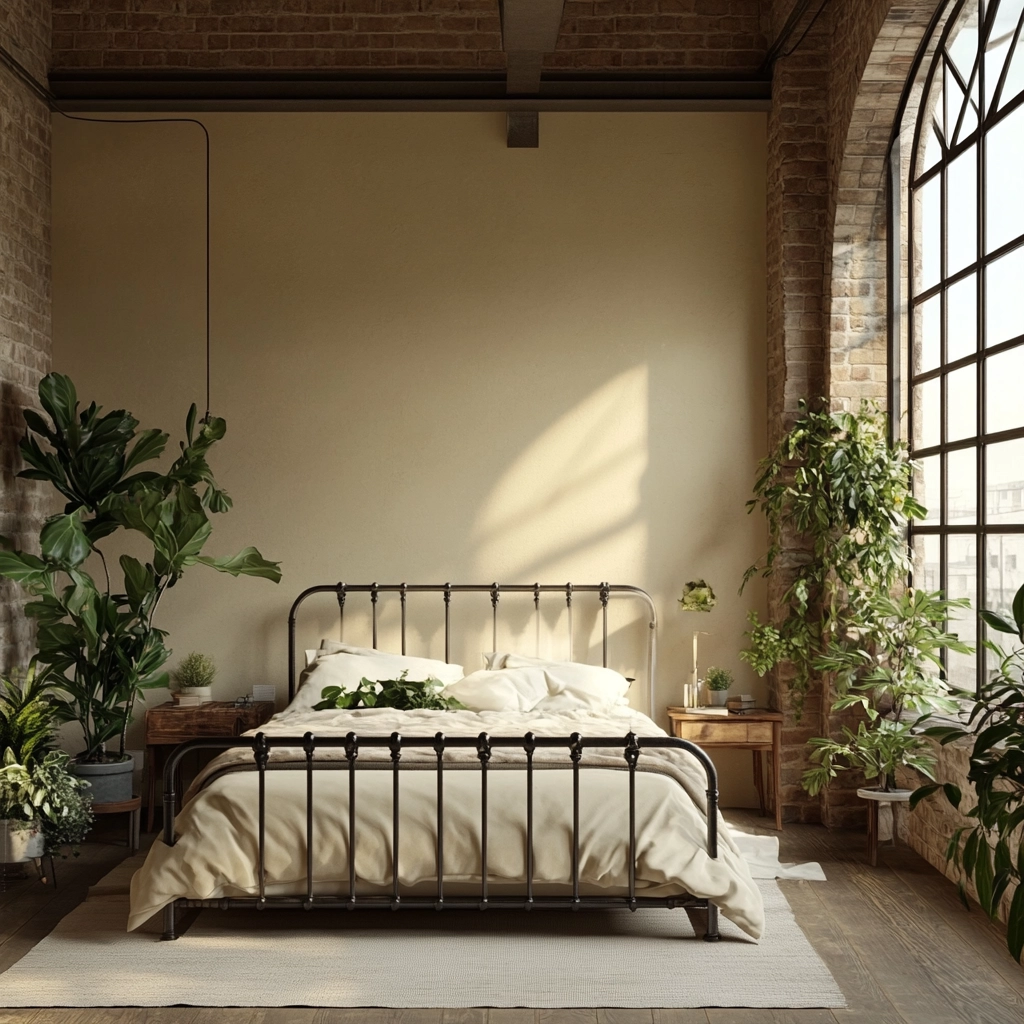 beige bedroom with plants 31