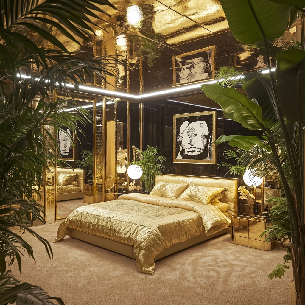 beige bedroom with plants 48
