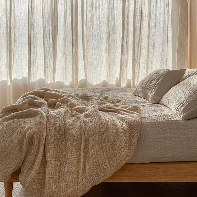 beige blanket bedroom 1
