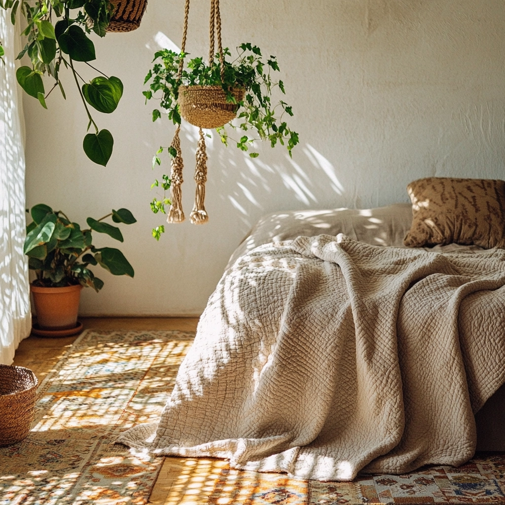 beige blanket bedroom 11