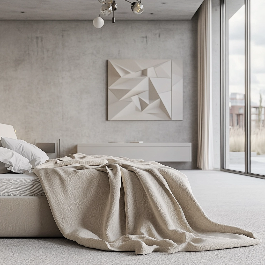 beige blanket bedroom 14