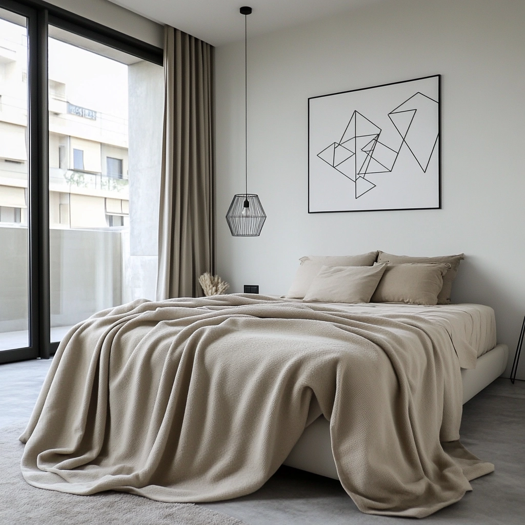beige blanket bedroom 16